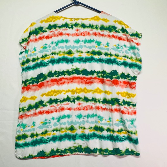 First Love by Lovelyn Sleeveless Oversized Red Green Lightweight Top Womens M - Picture 8 of 9